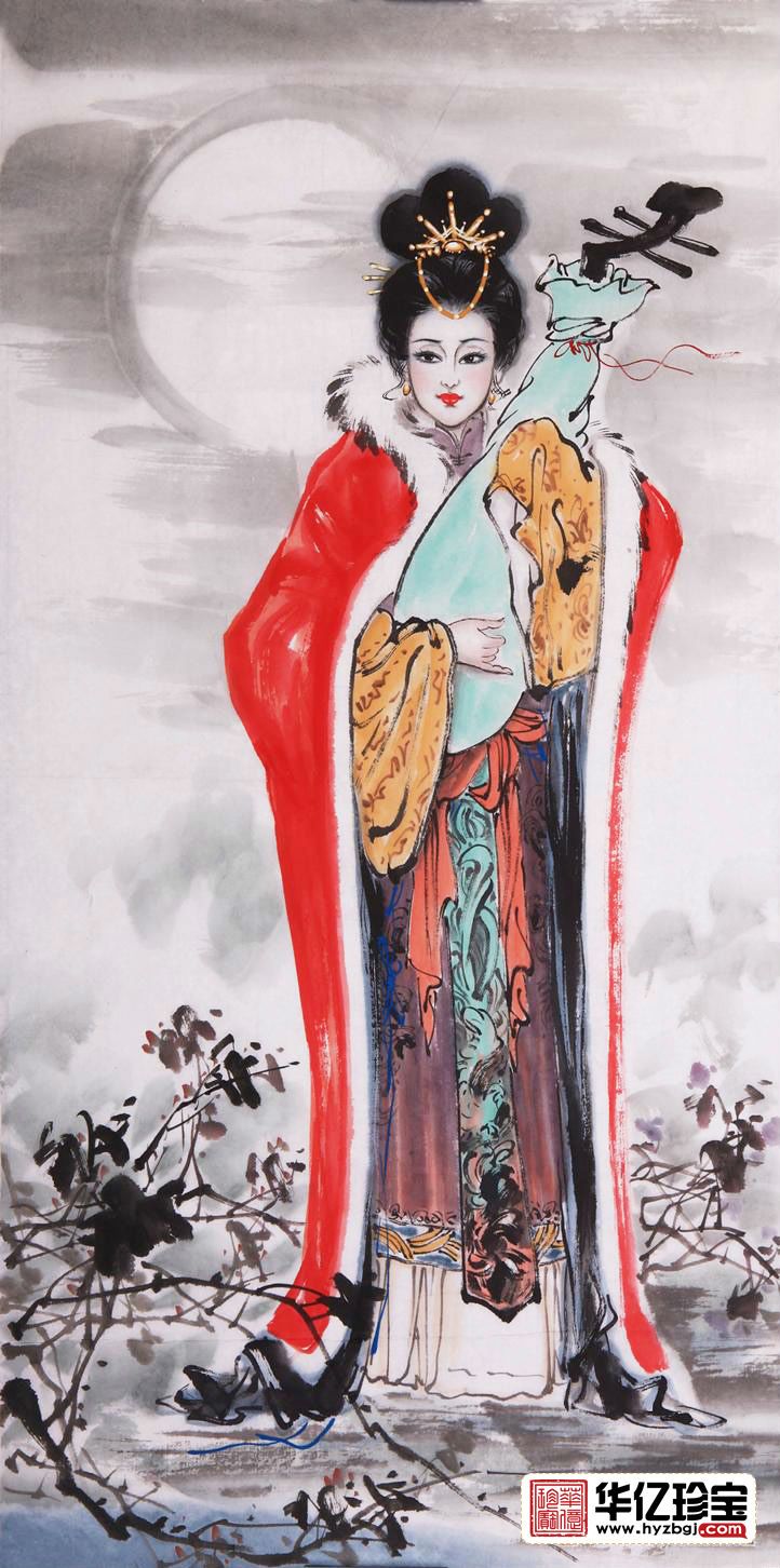 国色天香的白描工笔画—仕女图