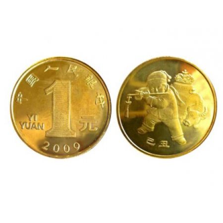       流通纪念币 2009年贺岁生肖牛纪念币 单枚