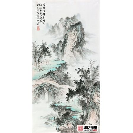 李佩锦ZUI新山水画《座揽清辉万川月 胸涵和气四时春》