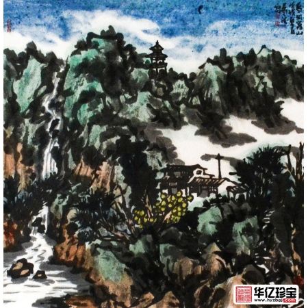 shouc小品画 中国美协邹梦德斗方山水画《梦回家山》