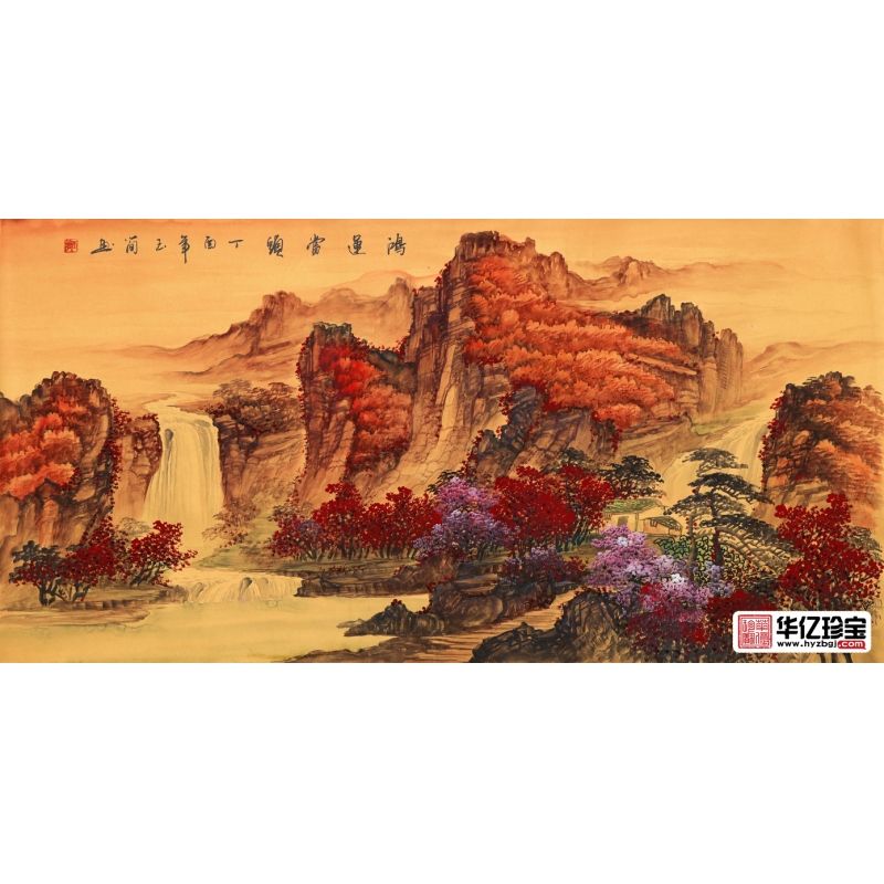 玉简ZUI新力作国画重彩作品《鸿运当头》
