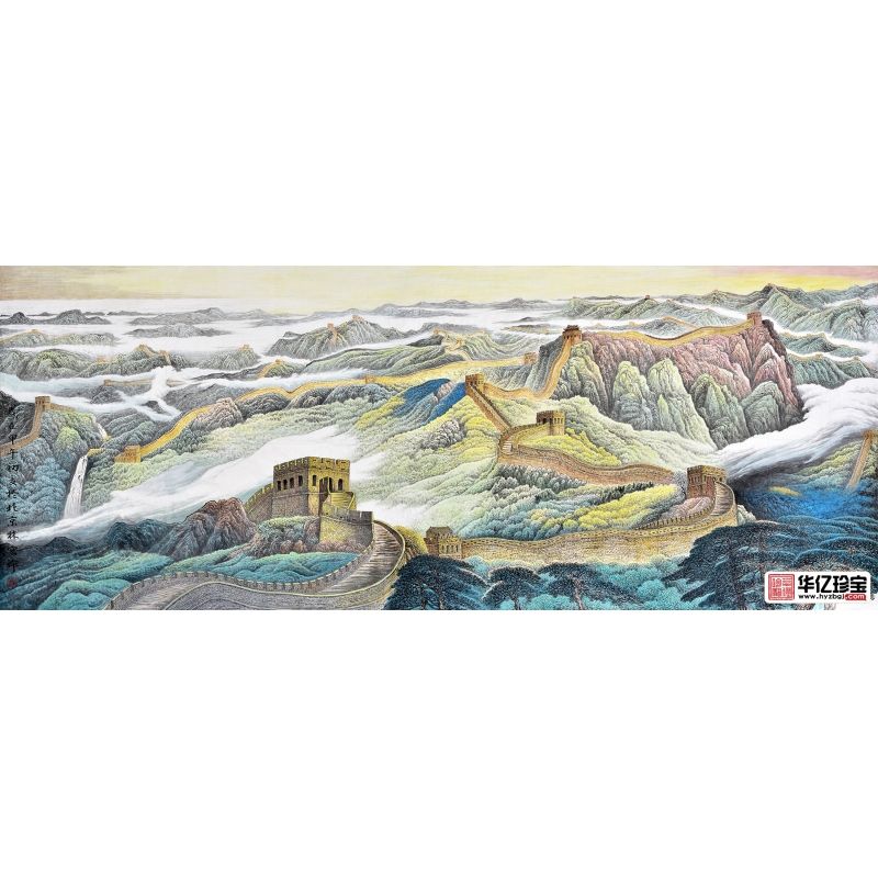 李林宏大尺寸横幅山水画作品中国魂《万里长城》