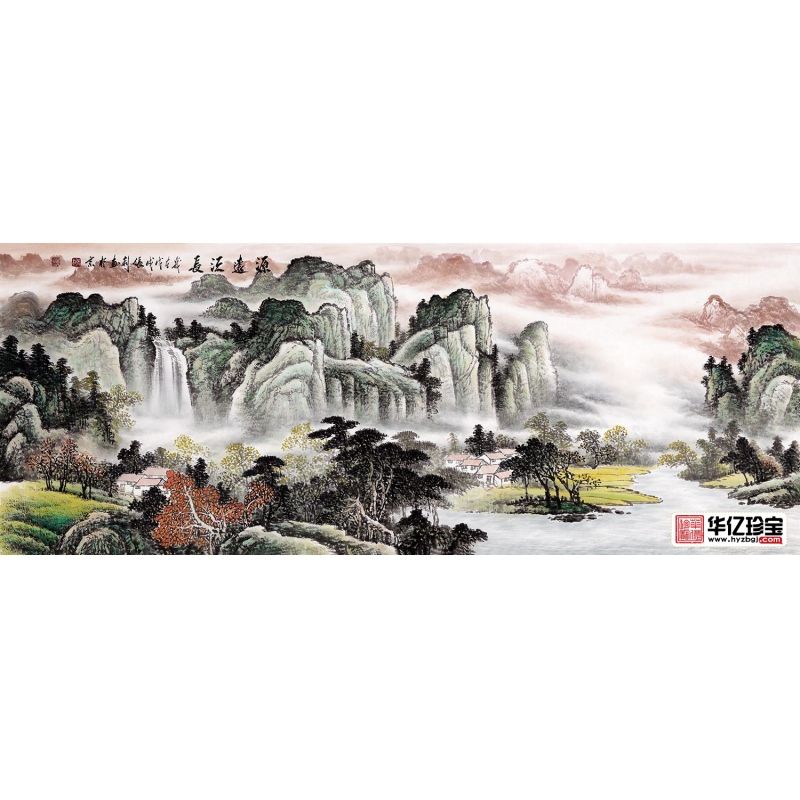 沙发背景墙挂画 张利老师新品山水画《源远流长》