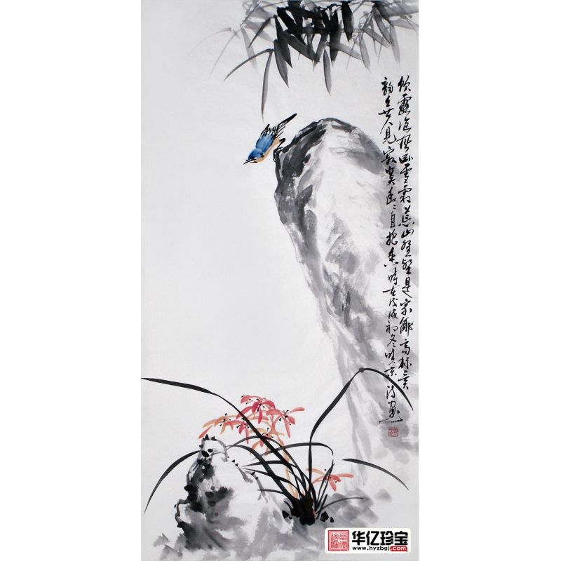 郑晓京老师ZUI新三尺竖幅写意国画《涧兰》