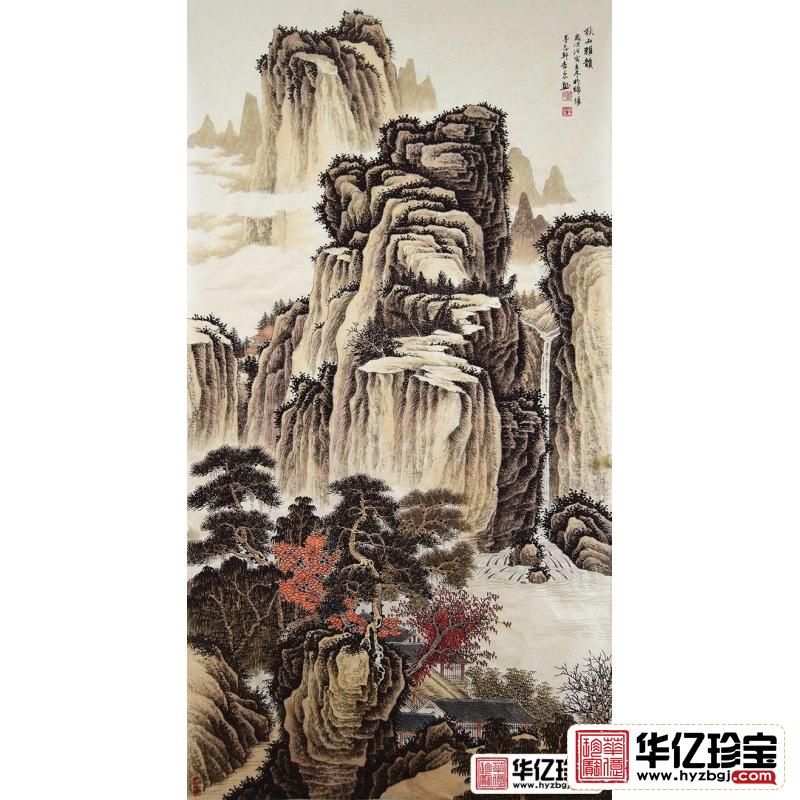 许吉尔ZUI新力作四尺竖幅仿古山水画《秋山雅韵》