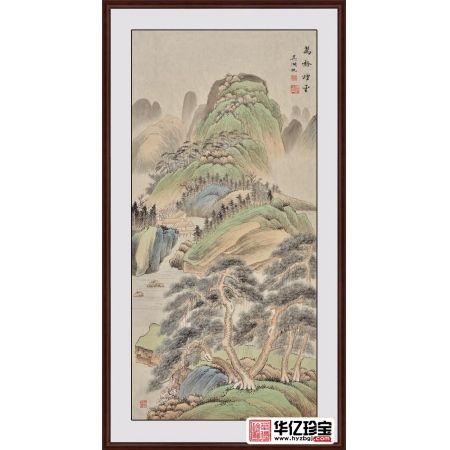 走廊装饰画作品 易天也临摹吴湖帆山水画《万壑烟云》