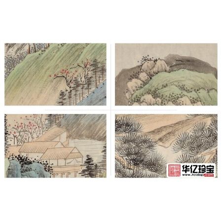 走廊装饰画作品 易天也临摹吴湖帆山水画《万壑烟云》