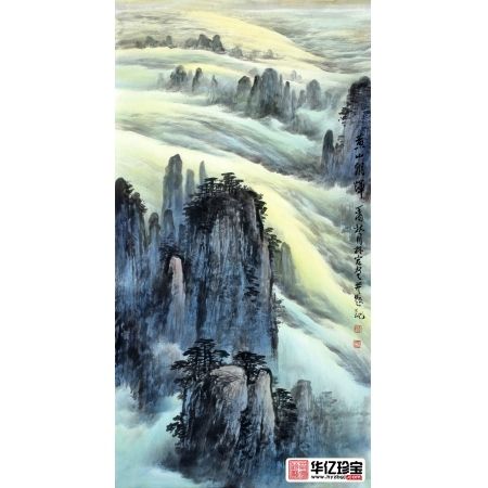 李林宏ZUI新力作三尺竖幅作品《黄山朝辉》