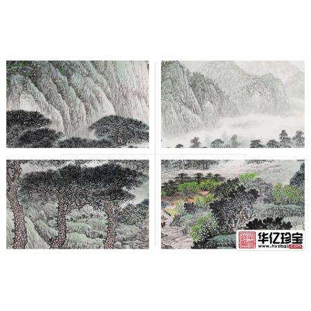 流水生财 张利新作山水画《物华天宝 人杰地灵》