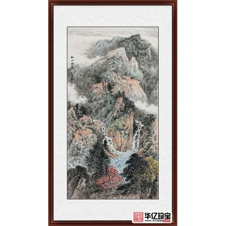 墙壁装饰画 李林宏新品三尺竖幅作品《秋山闲云》