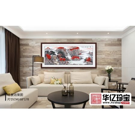 鸿运当头聚宝盆 蒋伟ZUI新六尺山水画《富山居图》