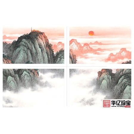 王宁ZUI新力作六尺横幅泰山日出山水画《旭日东升》