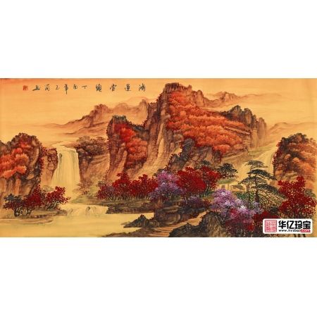 玉简ZUI新力作国画重彩作品《鸿运当头》