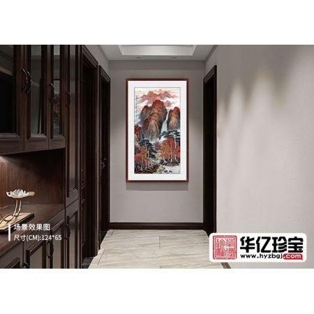 许吉尔ZUI新四尺竖幅泰山国画作品《鸿运当头》