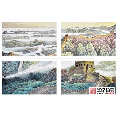 李林宏大尺寸横幅山水画作品中G魂《万里长城》