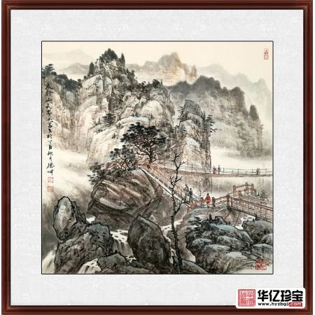 写生国画 林德坤ZUI新斗方山水作品《太行山天界》
