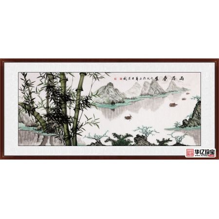 石荣禄新品创作国画竹子山水画《雨后春生》