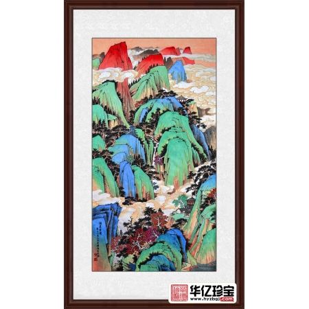 工笔重彩国画 许吉尔新品力作山水画《鸿运当头》