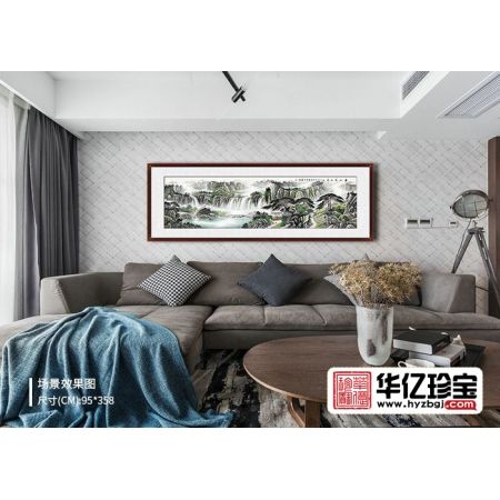 张利ZUI新力作一丈二国画山水画《春山溪水长》