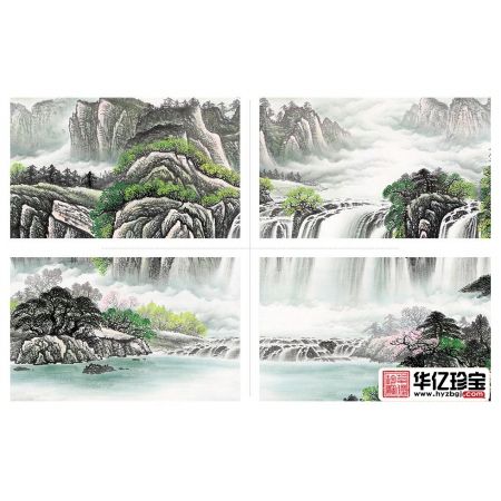 张利ZUI新力作一丈二国画山水画《春山溪水长》