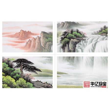 旺财风水画 张利ZUI新流水生财聚宝盆《山高水长流》