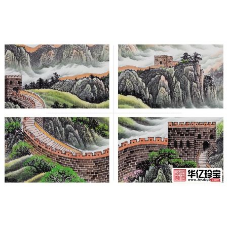 事业高升图 张利朝气磅礴国画《长城内外尽朝晖》
