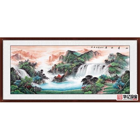 风水画力荐 宋唐新品聚宝盆装饰画《山青水秀》