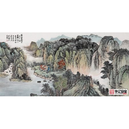 中国美协画家余静老师诗意国画《山中一夜雨》