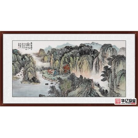中G美协画家余静老师诗意国画《山中一夜雨》