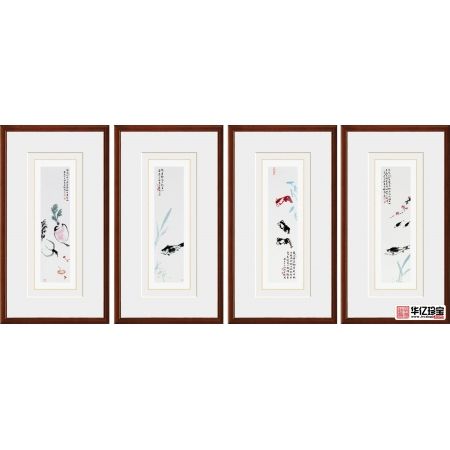 姜丕强新品花鸟画《花鸟四条屏》