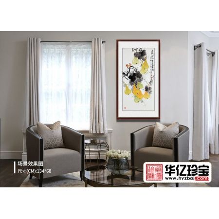 当代实力派画家杨成功新品四尺竖幅葫芦图《葫芦仙家物》