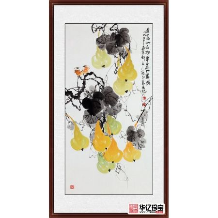 当代实力派画家杨成功新品四尺竖幅葫芦图《葫芦仙家物》
