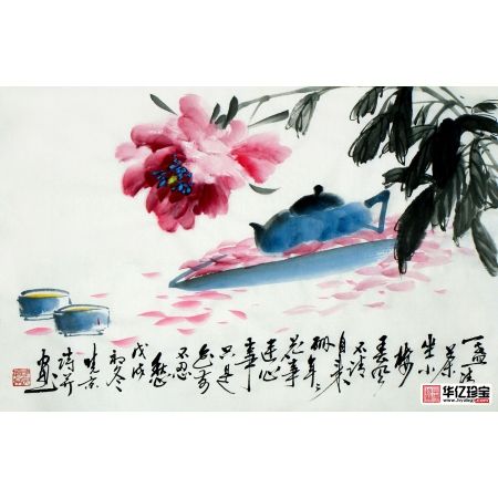 实力派画家郑晓京写意精品《春茶》