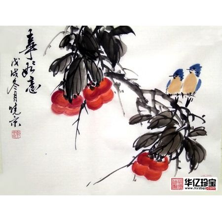 吉祥果蔬图 画家郑晓京国画作品《事事如意》