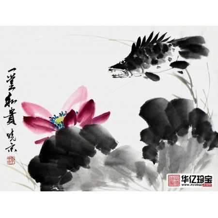 郑晓京老师ZUI新写意荷花力作《一堂和贵》