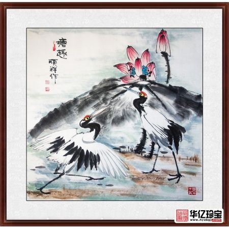 家居装饰画 张顺祥新品斗方花鸟画《塘趣》