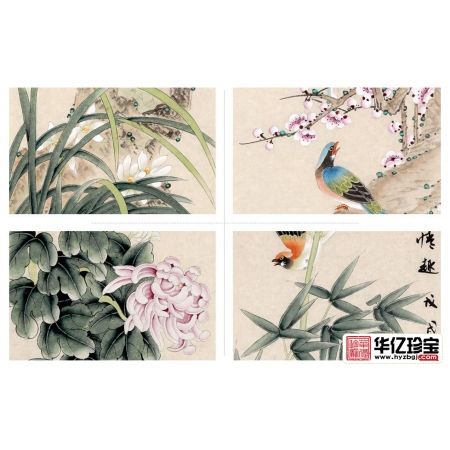 国家一JI美术师张洪山新品国画四君子《梅兰竹菊》