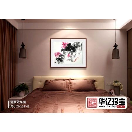 画家郑晓京小尺寸花鸟画作品《富贵有余》
