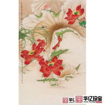 萧红【精品】荷花图《杨万里《小池》》