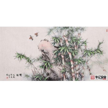 步步高升 赵俊贞新品工笔竹子画《清韵》