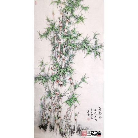 赵俊贞四尺竖幅竹子画《舞春风》