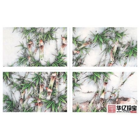 国画竹子图 赵俊贞老师六尺横幅竹子图《江边春色》