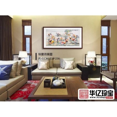 【shouc推荐】画家王建辉ZUI新八尺国画精品《百鸡图》