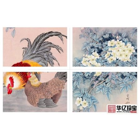 玄关挂画 画家王一容竖幅公鸡作品《吉祥如意图》