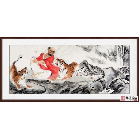 罗汉说法图 国画家王文强写意人物画作品