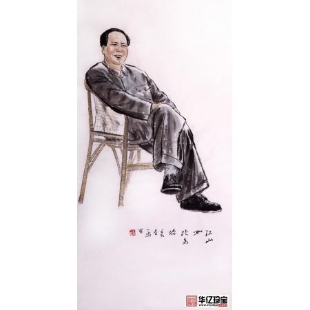 刘一鸣四尺竖幅人物画作品毛ZX《江山如此多娇》 肖像画