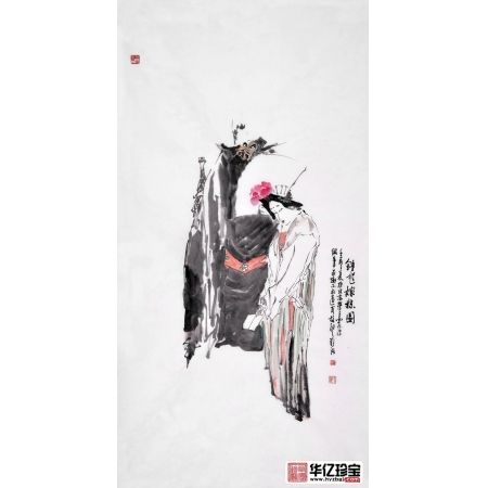 刘海武四尺竖幅人物画作品《钟馗嫁妹图》