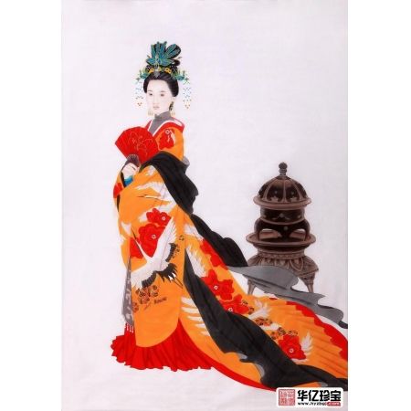 三尺竖幅绢本仕女画作品《绢本仕女系列之二》