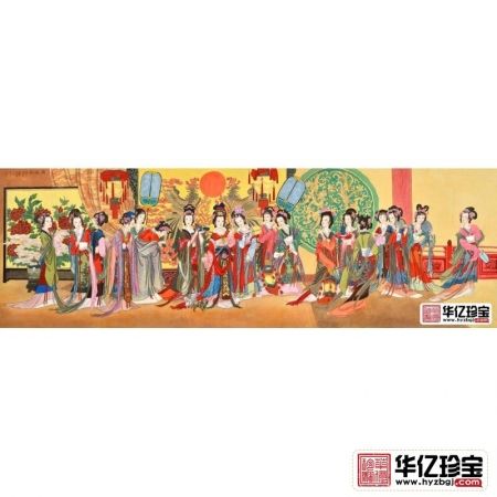 国画精品佳作 工笔重彩传人王一容人物画《游春图》