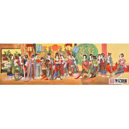 国画精品佳作 工笔重彩传人王一容人物画《游春图》